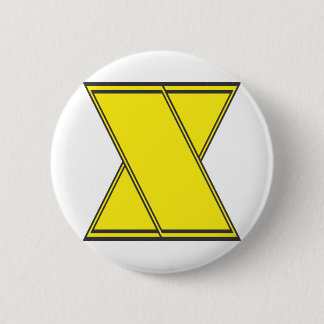 letter x 6 cm round badge