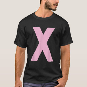 Letter X big and bold in pink T-Shirt