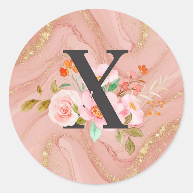 Letter X Classic Round Sticker (Front)