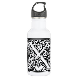 Letter X Mediaeval Monogram Art Nouveau 532 Ml Water Bottle