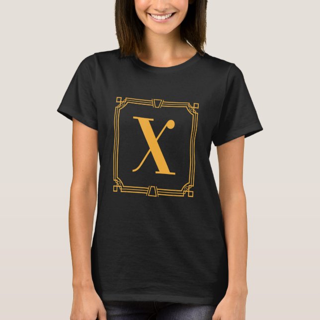 Letter X Monogram Alphabet X Initial Geometric Dec T-Shirt (Front)