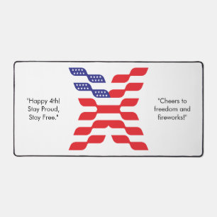 Letter X Monogram USA Flag Desk Mat