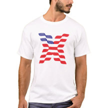 Letter X Monogram USA Flag