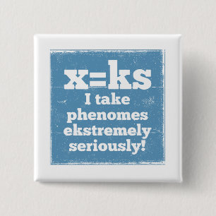 letter x phenome ks sound phonics 15 cm square badge