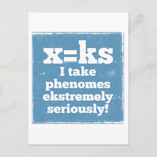 letter x phenome ks sound phonics postcard (Front)
