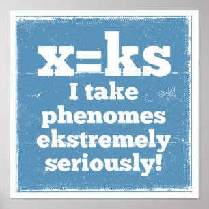 letter x phenome ks sound phonics poster