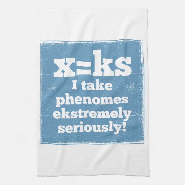 letter x phenome ks sound phonics tea towel (Vertical)