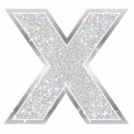 Letter X Photo Sculpture Decoration<br><div class="desc">Letter X silver faux glitter ornament</div>