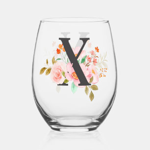 Letter X Stemless Wine Glass