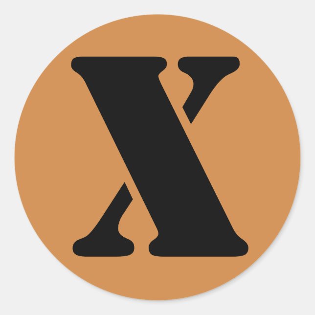 Letter X Stencil Alphabet by Janz Peru Gold Classic Round Sticker (Front)