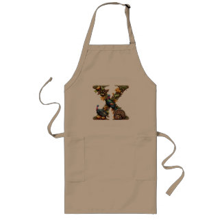 Letter X Thanksgiving turkey style  Long Apron