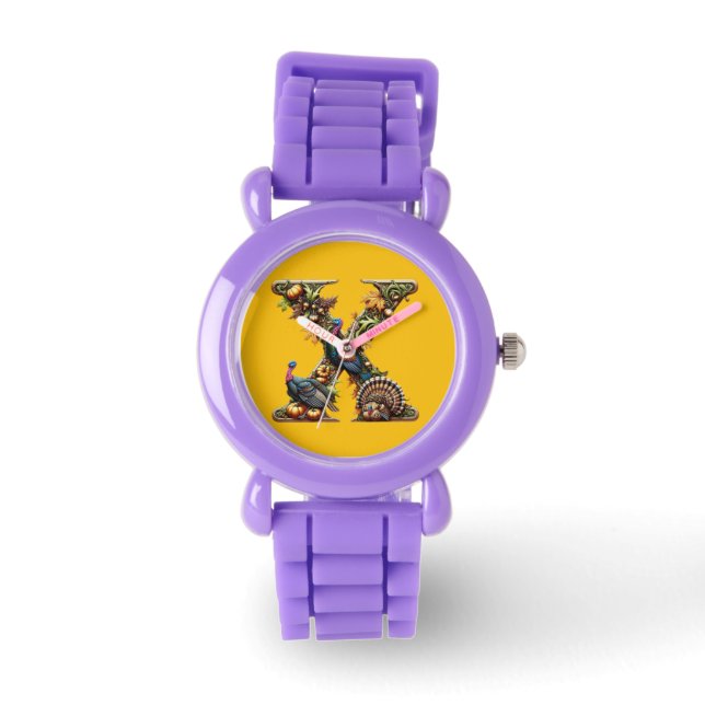 Letter X Thanksgiving turkey style  Watch (Front)