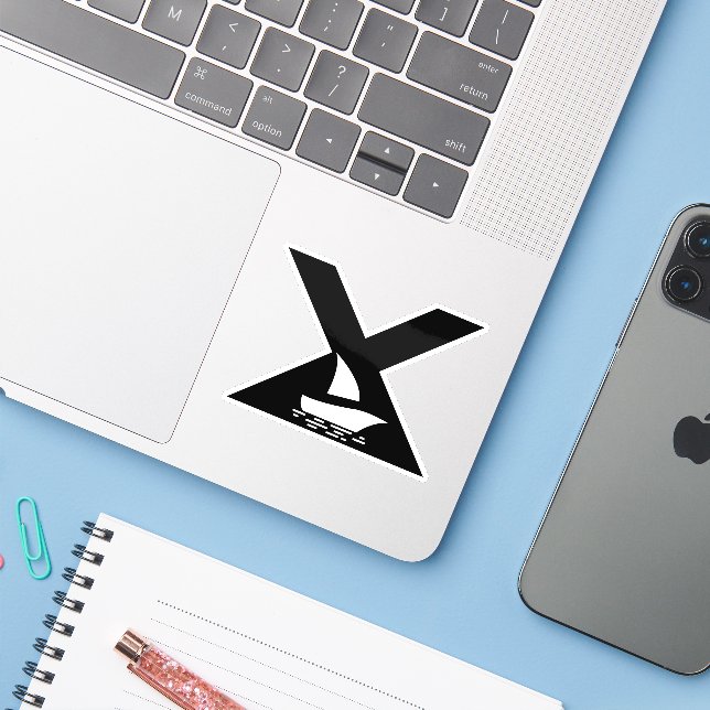 Letter X with boat Monogram (Laptop w/ iPhone)
