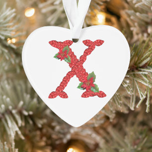 Letter X with Santa Claus Cap & Great Christmas Ornament
