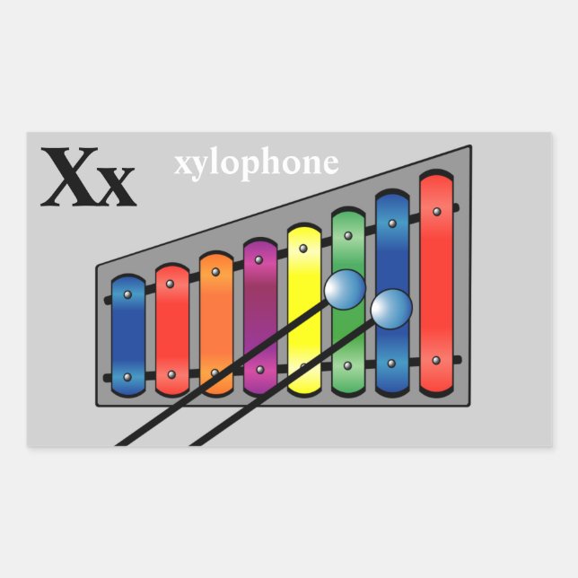 Letter X xylophone Stickers (Front)