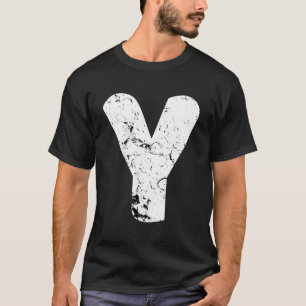 Letter Y Big Capital Alphabet Monogram Distressed  T-Shirt