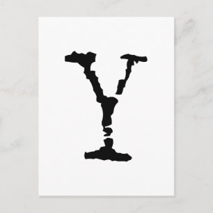 Letter Y Black Postcard