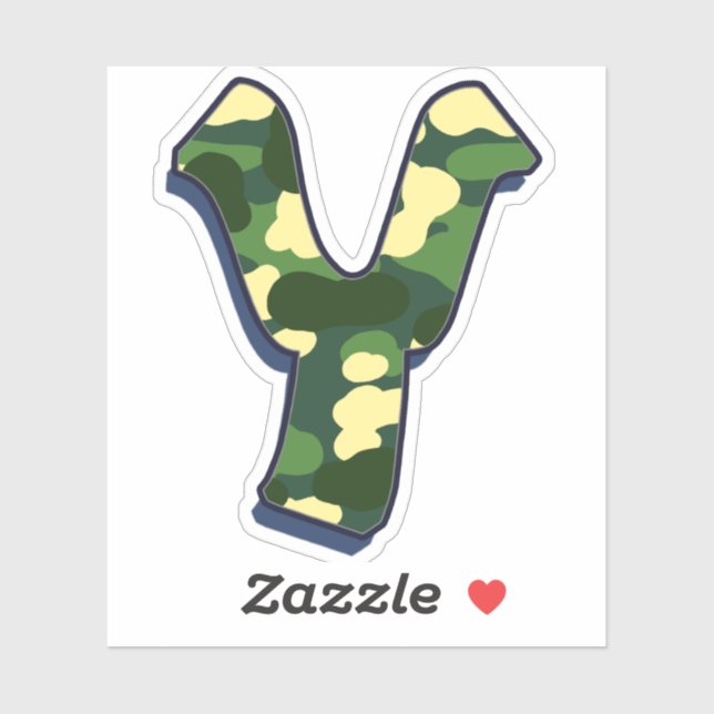 Letter Y - Camo Green (Sheet)