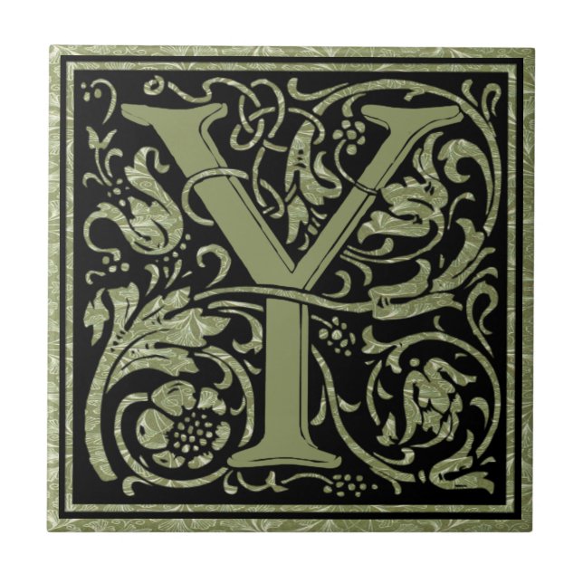 Letter Y  First Letter Monogram Tile (Front)