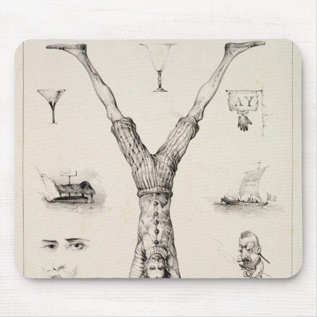 Letter Y from an alphabet primer Mouse Mat (Front)