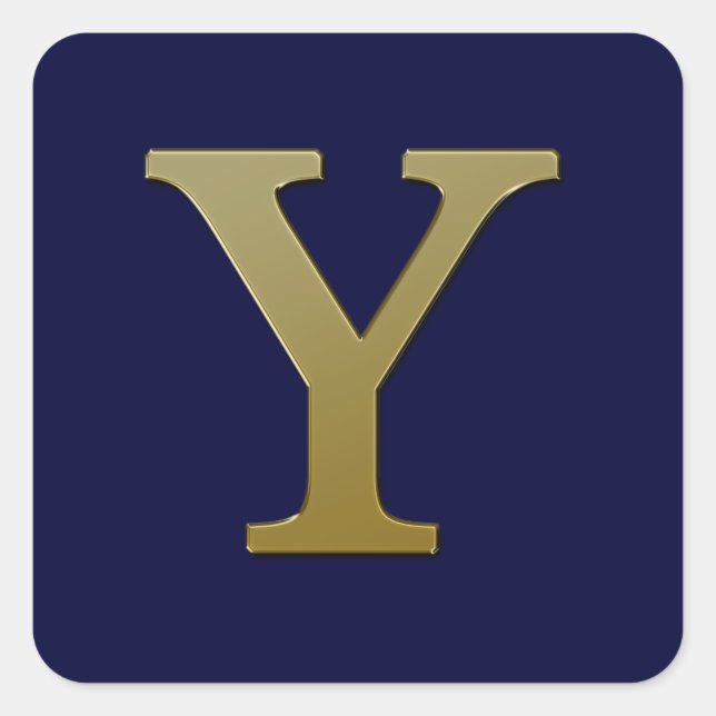 Letter Y Gold Square Sticker (Front)