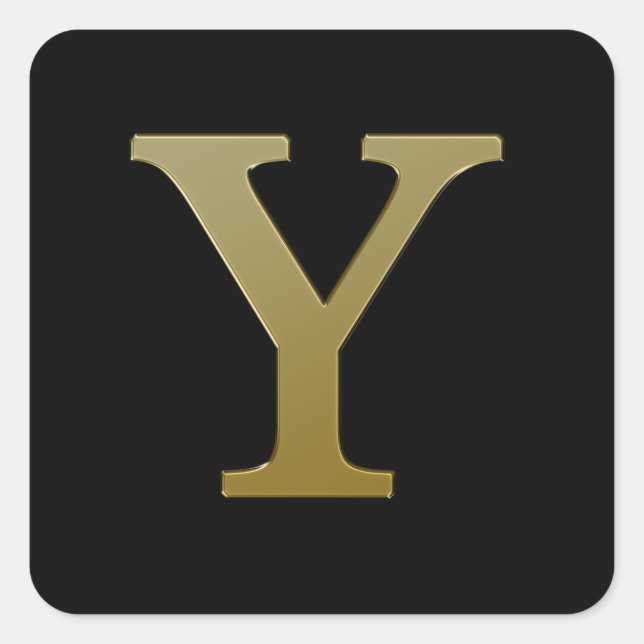 Letter Y Gold Square Sticker (Front)