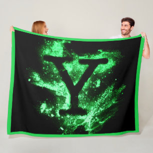 Letter Y Green Capital Alphabet Fleece Blanket