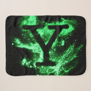 Letter Y Green Capital Alphabet Sherpa Blanket