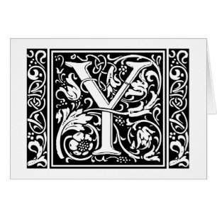 Letter Y Mediaeval Monogram Art Nouveau