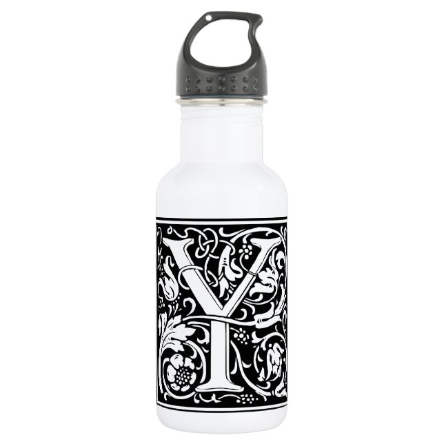 Letter Y Mediaeval Monogram Art Nouveau 532 Ml Water Bottle (Front)