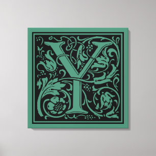 Letter Y Mediaeval Monogram Art Nouveau Canvas Print