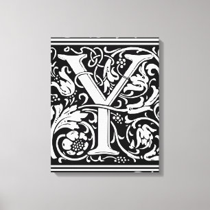 Letter Y Mediaeval Monogram Art Nouveau Canvas Print