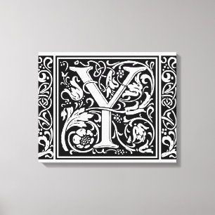 Letter Y Mediaeval Monogram Art Nouveau Canvas Print