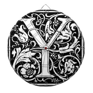 Letter Y Mediaeval Monogram Art Nouveau Dartboard