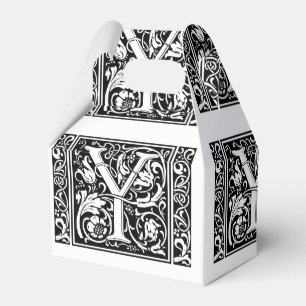 Letter Y Mediaeval Monogram Art Nouveau Favour Box