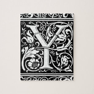 Letter Y Mediaeval Monogram Art Nouveau Jigsaw Puzzle