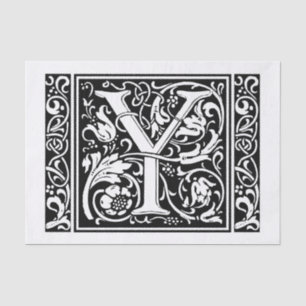 Letter Y Mediaeval Monogram Art Nouveau Tissue Paper