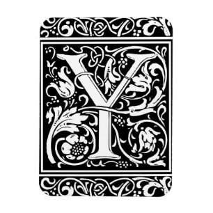 Letter Y Mediaeval Monogram Vintage Initial Magnet