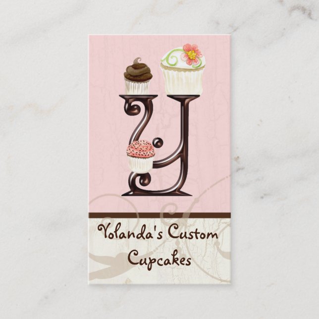 Letter Y Monogram Dessert Bakery Business Cards (Front)