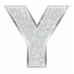 Letter Y Photo Sculpture Decoration<br><div class="desc">Letter Y silver faux glitter ornament</div>