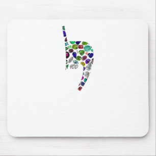 Letter 'YOD' made with Gems in All Colours Mouse Mat