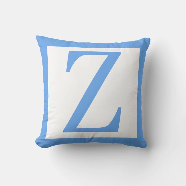 Letter Z Baby Blue Border Cushion (Front)