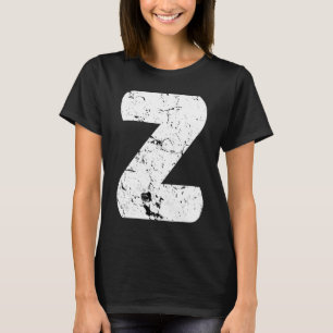 Letter Z Big Capital Alphabet Monogram Distressed  T-Shirt