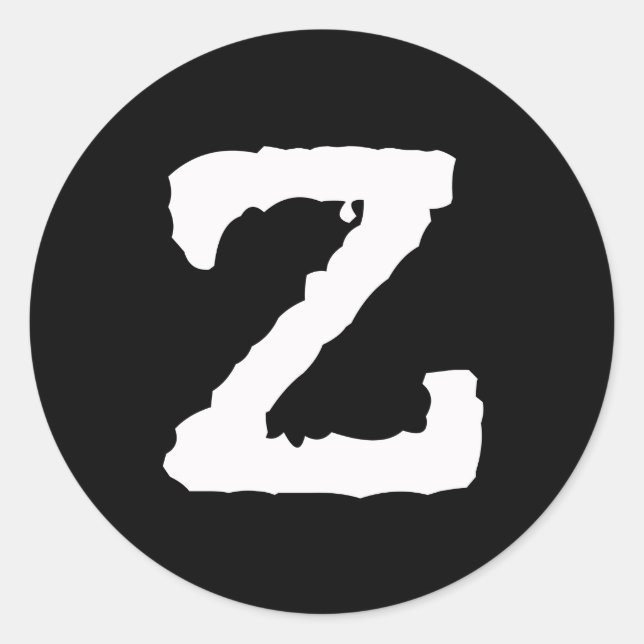 Letter Z Classic Round Sticker (Front)