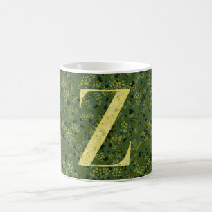 Letter Z dark green and yellow liberty Coffee Mug