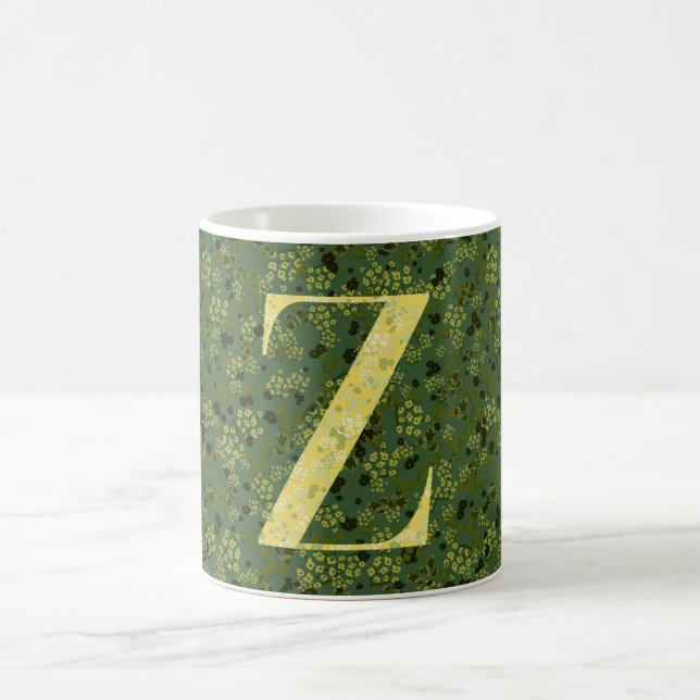 Letter Z dark green and yellow liberty Coffee Mug (Center)