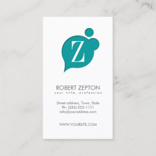 Letter Z Electric Cloud Monogram Business Card