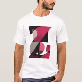 Letter Z – Geometric Color-Block Monogram (Magenta T-Shirt