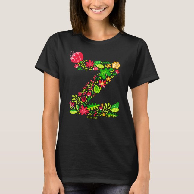 Letter z in Flowers T-Shirt (Front)