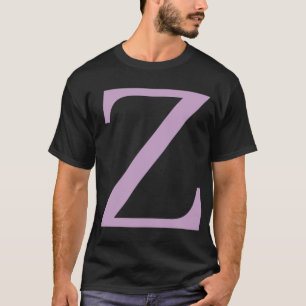 Letter Z  Lilac Purple Color   T-Shirt